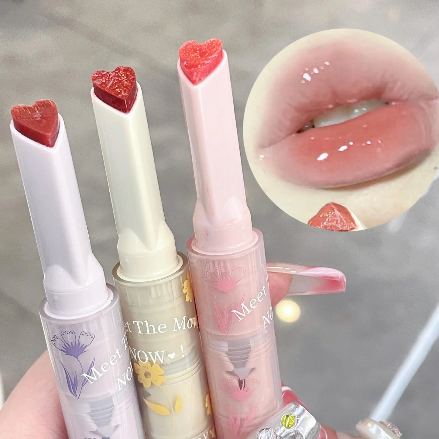 Glaze Love Heart Shape Solid makeup Lipstick Pen